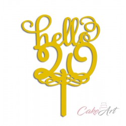 Topper HELLO TWENTY χρυσός καθρέπτης Ακρυλικό 15,5 Χ 12 εκ