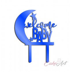 Topper WELCOME BABY Γαλάζιο Ακρυλικό 15 Χ 12εκ. 