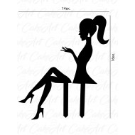 Topper Κορίτσι Καθιστό 14x16εκ. Μαύρο πλέξιγκλας