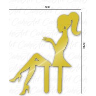 Topper Κορίτσι Καθιστό 14x16εκ. Χρυσό πλέξιγκλας