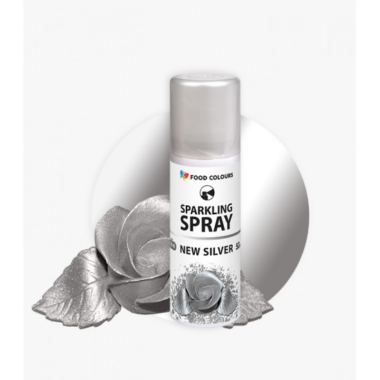 Ασημί γκλίτερ μεταλλικό σε σπρέι  (50ml)