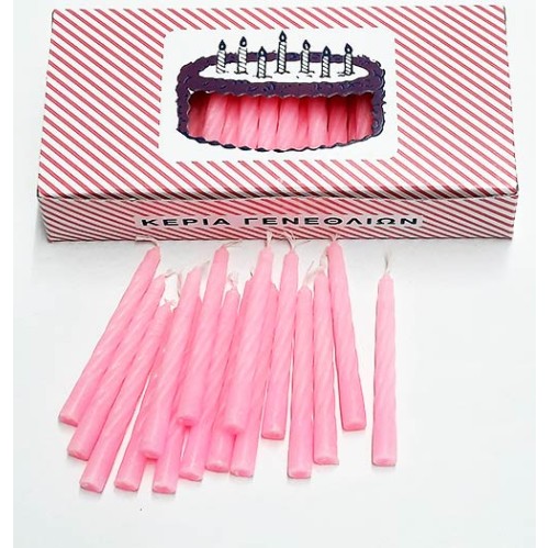 Κεράκια γενεθλίων απλά Ροζ 7εκ. - 100 TEM