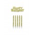 Σετ Κεριά Χρυσά και πλακέτα κερί HAPPY BIRTHDAY