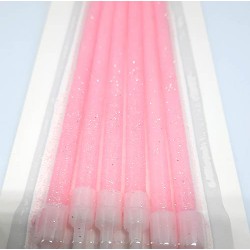 Σετ Ρόζ Κεριά 15εκ με glitter και Βάση 6τεμ. 