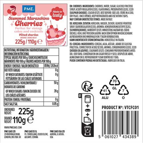 Κόκκινα Διακοσμητικά Κεράσια 225g