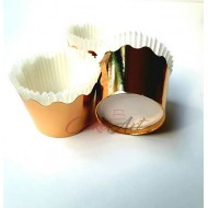 Χρυσό Μεταλλικό - Κυπελάκια για Cupcakes με καραμελόχαρτο - Μικρά Δ5,7xΥ4εκ. 65τεμ