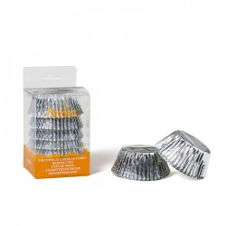 Ασημί Μεταλλικά Καραμελόχαρτα ø 50 x 32 χιλ. ύψος - 60τεμ.