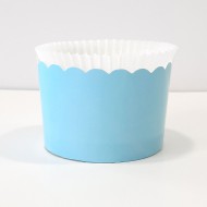 Κυπελάκια Cupcakes Μεγάλα με καραμελόχαρτο Δ7xΥ4,5εκ. Γαλάζιο 30τεμ