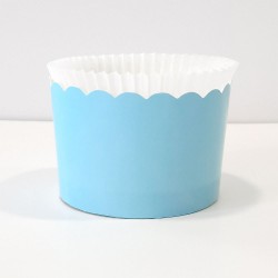 Κυπελάκια Cupcakes Μεγάλα με καραμελόχαρτο Δ7xΥ4,5εκ. Γαλάζιο 30τεμ