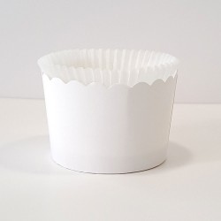 Κυπελάκια Cupcakes Μεγάλα με καραμελόχαρτο Δ7xΥ4,5εκ. Λευκό 30τεμ