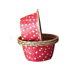 Θήκες MUFFIN Κόκκινο Πουά  5x4εκ.100τεμ.