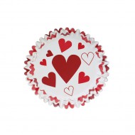 Θήκες για cupcakes Foil Hearts της PME 30Tεμ.