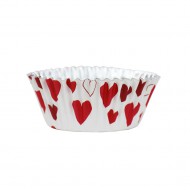Θήκες για cupcakes Foil Hearts της PME 30Tεμ.