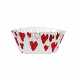 Θήκες για cupcakes Foil Hearts της PME 30Tεμ.