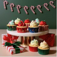 Χριστουγεννιάτικες θήκες για cupcakes με επένδυση από αλουμινόχαρτο - Santa Mix (Συσκευασία των 100)