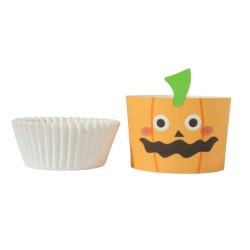 Jack-O-Lantern Κυπελλάκια ψησίματος PME ​​για το Halloween με θήκες για cupcakes -  (Σετ 12 τεμαχίων)