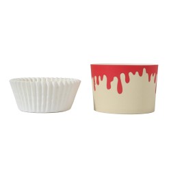 Κυπελλάκια ψησίματος PME ​​για το Halloween με θήκες για cupcakes - Στάζει αίμα (Σετ 12 τεμαχίων)