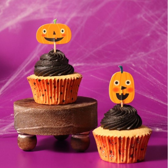 Jack-o-Lantern - Θήκες και διακοσμητικά για cupcakes Halloween