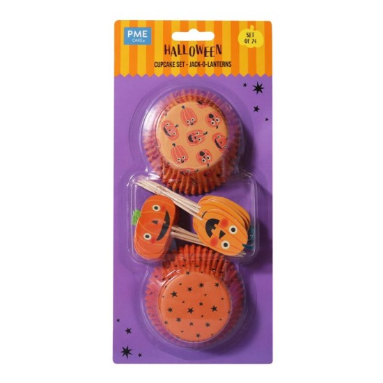 Jack-o-Lantern - Θήκες και διακοσμητικά για cupcakes Halloween