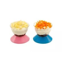 Πλαστικά Ποτηράκια Γλυκού με Καπάκι Ροζ ή Μπλε 120cc Διάφανα 50τεμ.