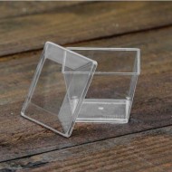 Πλαστικά Ποτηράκια Γλυκού Τετράγωνο με καπάκι 70cc Διάφανα 100τεμ.