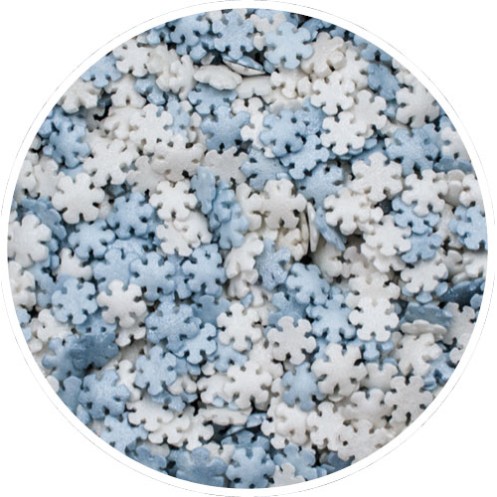 Λευκές Μπλε Mix Χιονονιφάδες 400g. 7χιλ