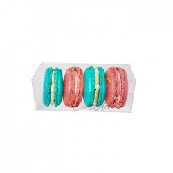 Κουτί πλαστικό διαφανές για 4 Macaron 12x4,5x4,5εκ. Ύψος 1 Τεμ.