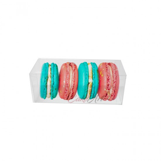 Κουτί πλαστικό διαφανές για 4 Macaron 12x4,5x4,5εκ. Ύψος 1 Τεμ.