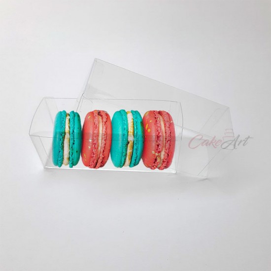 Κουτί πλαστικό διαφανές για 4 Macaron 12x4,5x4,5εκ. Ύψος 1 Τεμ.