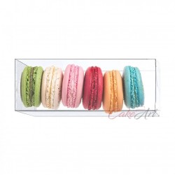 Κουτί πλαστικό διαφανές για 6 Macaron 18x4,5x4,5εκ. Ύψος 1 Τεμ.