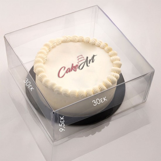 Κουτί πλαστικό διαφανές για Βασιλόπιτες και Τούρτες 30x30xY9,5εκ.