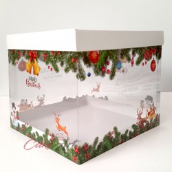 Χριστουγεννιάτικο Κουτί PVC Gelatin Τετράγωνο 22 x 22 x Y18εκ. κατάλληλο για τρόφιμα
