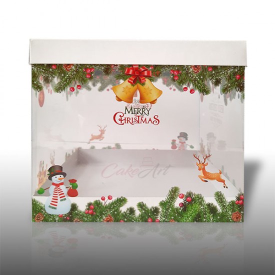 Χριστουγεννιάτικο Κουτί PVC Gelatin Τετράγωνο 22 x 22 x Y18εκ. κατάλληλο για τρόφιμα