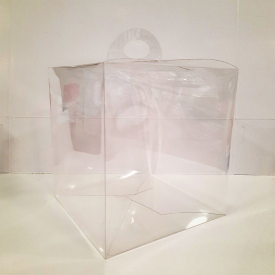 Κουτί πλαστικό διαφανές κύβος 17x17xY18εκ. Ύψος με λαβή
