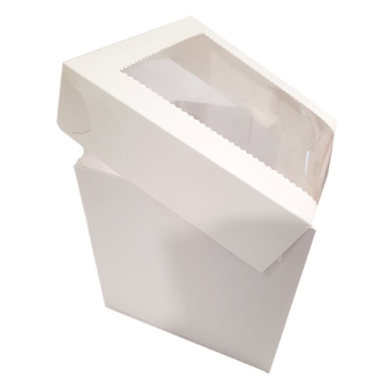 Λευκό κουτί μεταφοράς τούρτας με 2 παράθυρα 20x20xY20εκ.