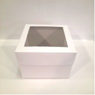 Λευκό κουτί μεταφοράς τούρτας με παράθυρο 20x20xY15,2εκ.
