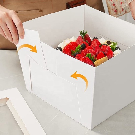 Λευκό κουτί μεταφοράς τούρτας με παράθυρο 40x40xY15εκ.