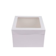 Λευκό κουτί μεταφοράς τούρτας με παράθυρο 40x40xY15εκ.
