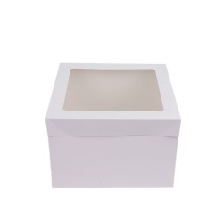 Λευκό κουτί μεταφοράς τούρτας με παράθυρο 40x40xY15εκ.
