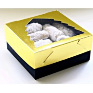 Kουτί με παράθυρο διάφανο για μελομακάρονα και μπισκότα  16 x 12 x Y8εκ.