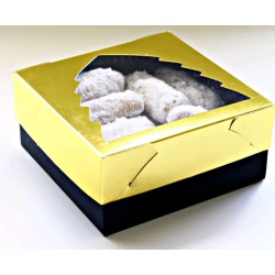 Kουτί με παράθυρο διάφανο για μελομακάρονα και μπισκότα  16 x 12 x Y8εκ.