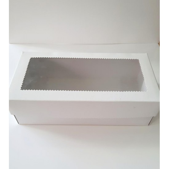 Kουτί με παράθυρο διάφανο για κορμούς και τσουρέκια 15,5 x 30,5 x Y9εκ.
