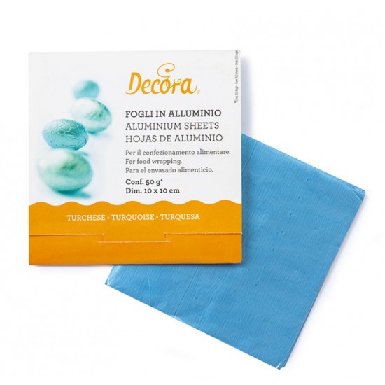 Γαλάζια Φύλλα Αλουμινίου Περιτυλίγματος για Σοκολάτα 10 x 10εκ. - 150Τεμ.
