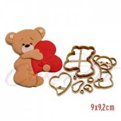 Αρκουδάκι με καρδιά 3D Κουπατ 9x9,2 εκ. 