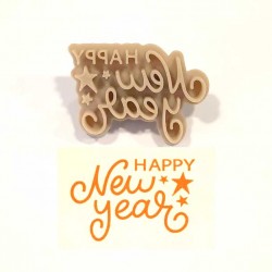 Happy New Year - Σφραγίδα για μπισκότα 5εκ. με χειρολαβή
