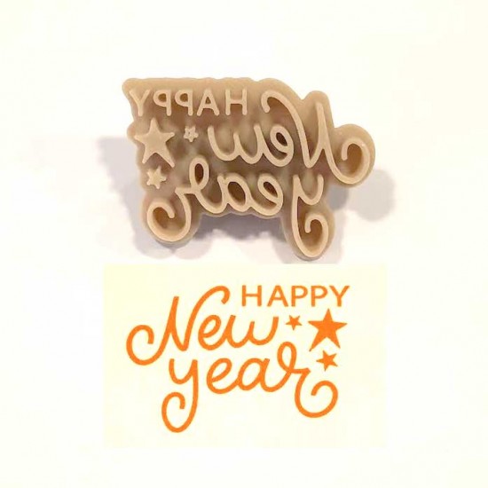 Happy New Year - Σφραγίδα για μπισκότα 5εκ. με χειρολαβή