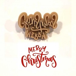 Merry Christmas - Σφραγίδα για μπισκότα 5εκ. με χειρολαβή
