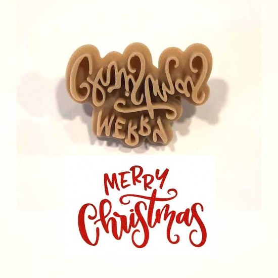 Merry Christmas - Σφραγίδα για μπισκότα 5εκ. με χειρολαβή