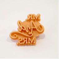 MR and Mrs - Σφραγίδα για μπισκότα 5εκ. με χειρολαβή