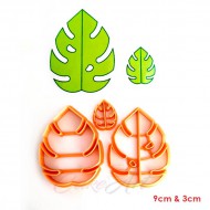 Τροπικά Φύλλα 2 Τεμ. 3D Κουπάτ 8εκ.και 3 εκ. 